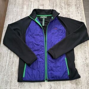 Womens Vintage Ralph Lauren Quilted Active Wear Jacket Black Purple Green Small